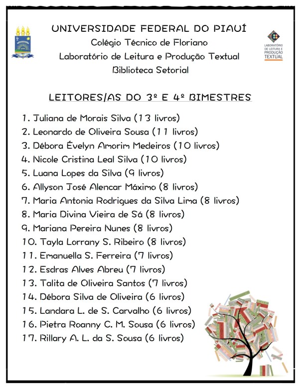 Cartaz - Leitores do 3º e 4º Bimestres